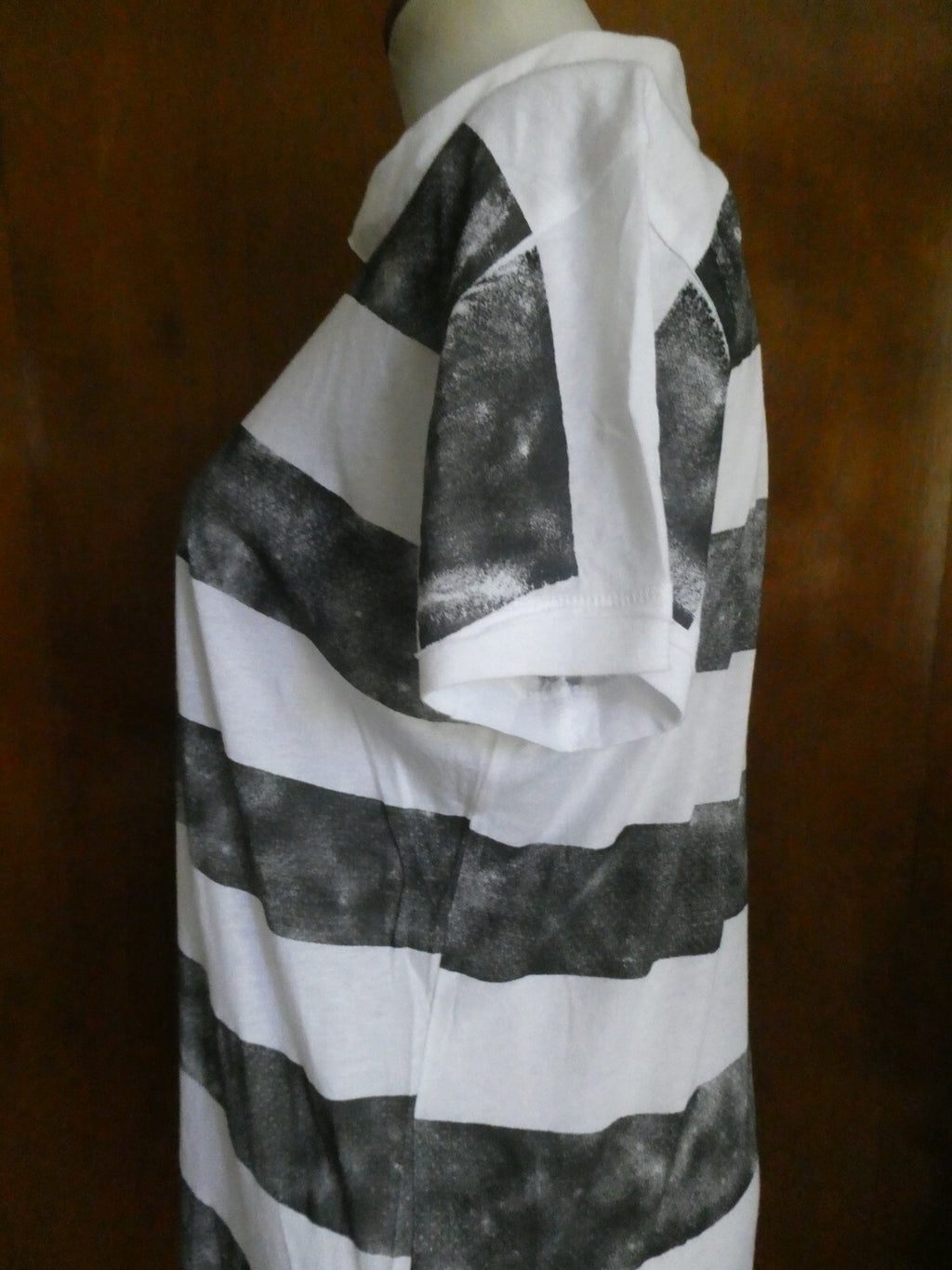 Link women’s short sleeves soft 100% cotton striped long top size large