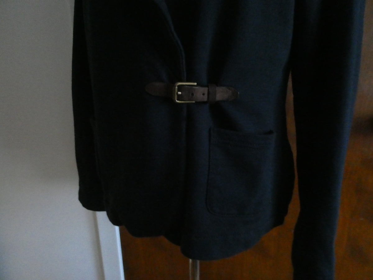 Lauren Jeans Co Black Cotton Wrap Jacket Shawl Collar Belted Women's XLarge