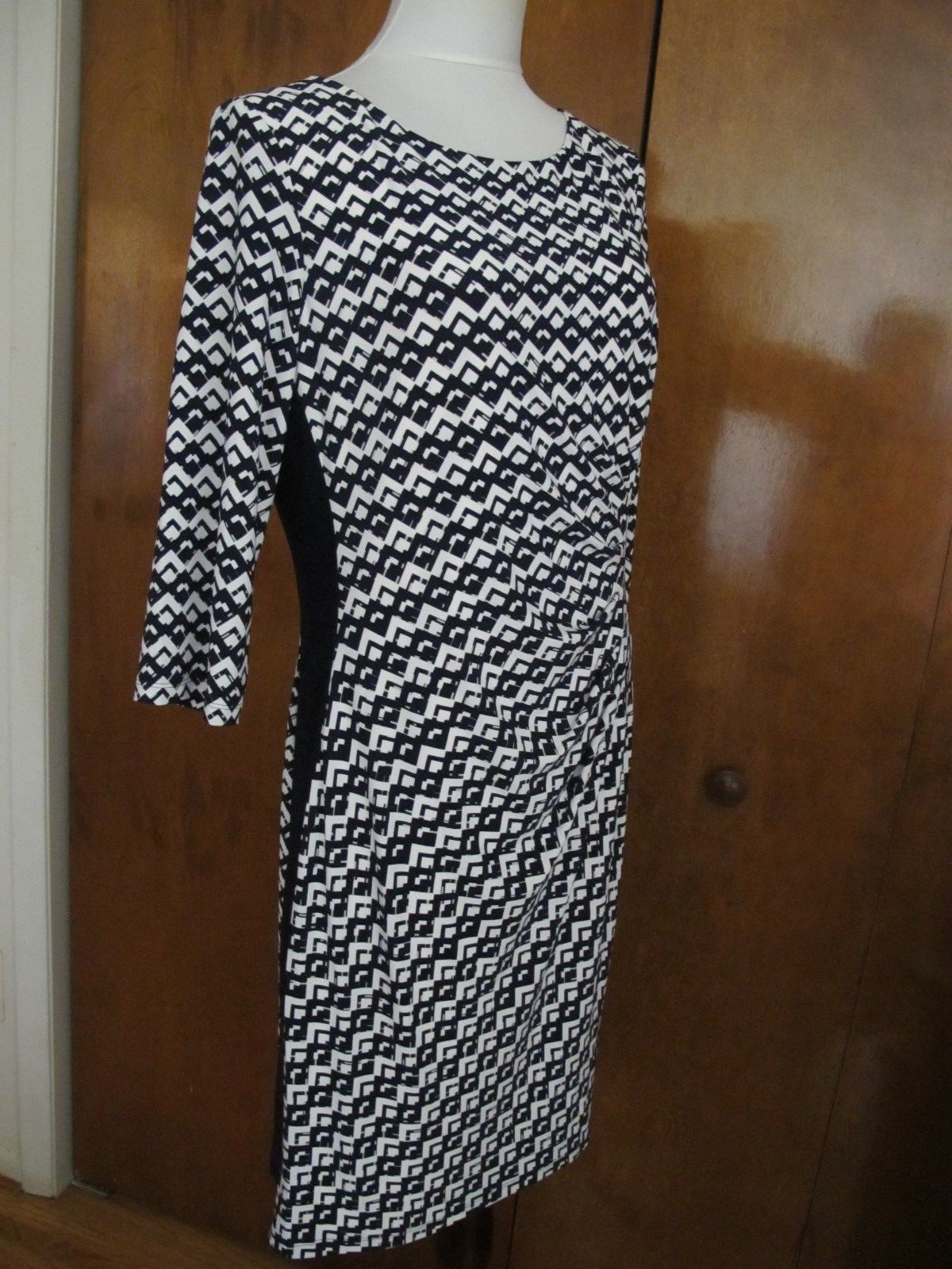 Ralph Lauren women's navy white detailed evening new dress Size 16