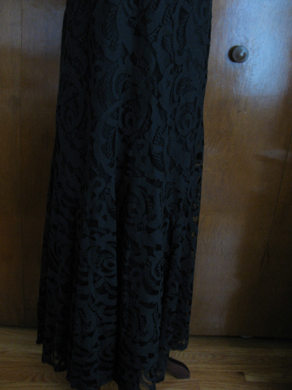 Impulse women's black fabric crafted lined evening dress Large 