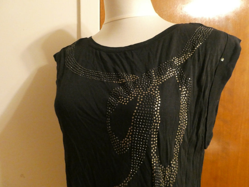 Juicy Couture Women's Black Detailed Top Large 