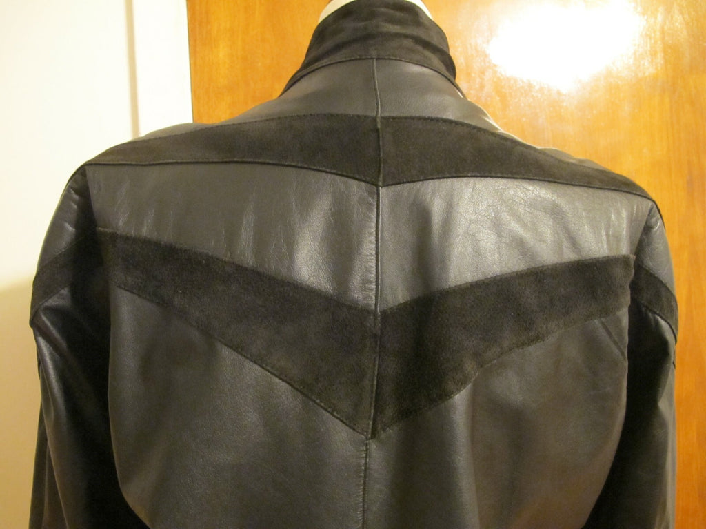 Pelle Cuir Women's Black Real Genuine Leather Detailed Jacket Coat Size Small