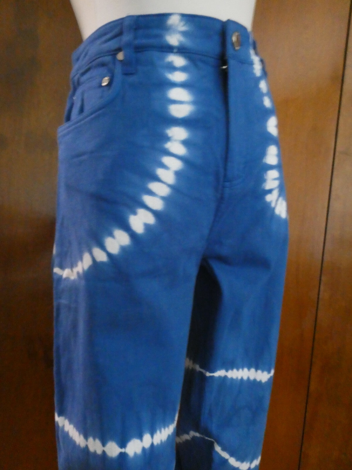 Catherine Malandrino Women's Blue/White Denim Pants Size 32 (fits USA Size 12)