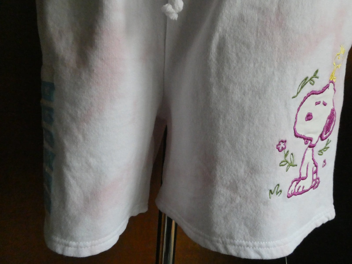 Peanuts Snoopy Tie Dye Shorts Women XL Pink NWT Drawstring Lounge Freeze NY