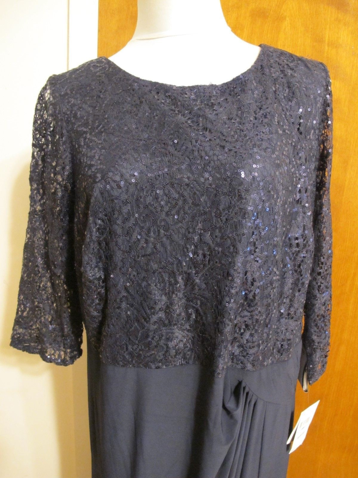 Alex evenings women’s navy maxi gathered evening dress size 20W 