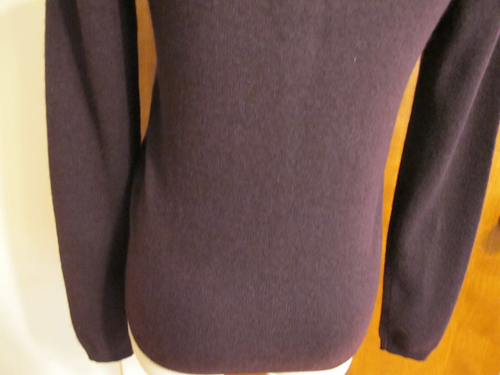 Bloomingdale's Womens Eggplant 2 Ply Cashmere Luxe Buttoned Cardigan Xsmall  