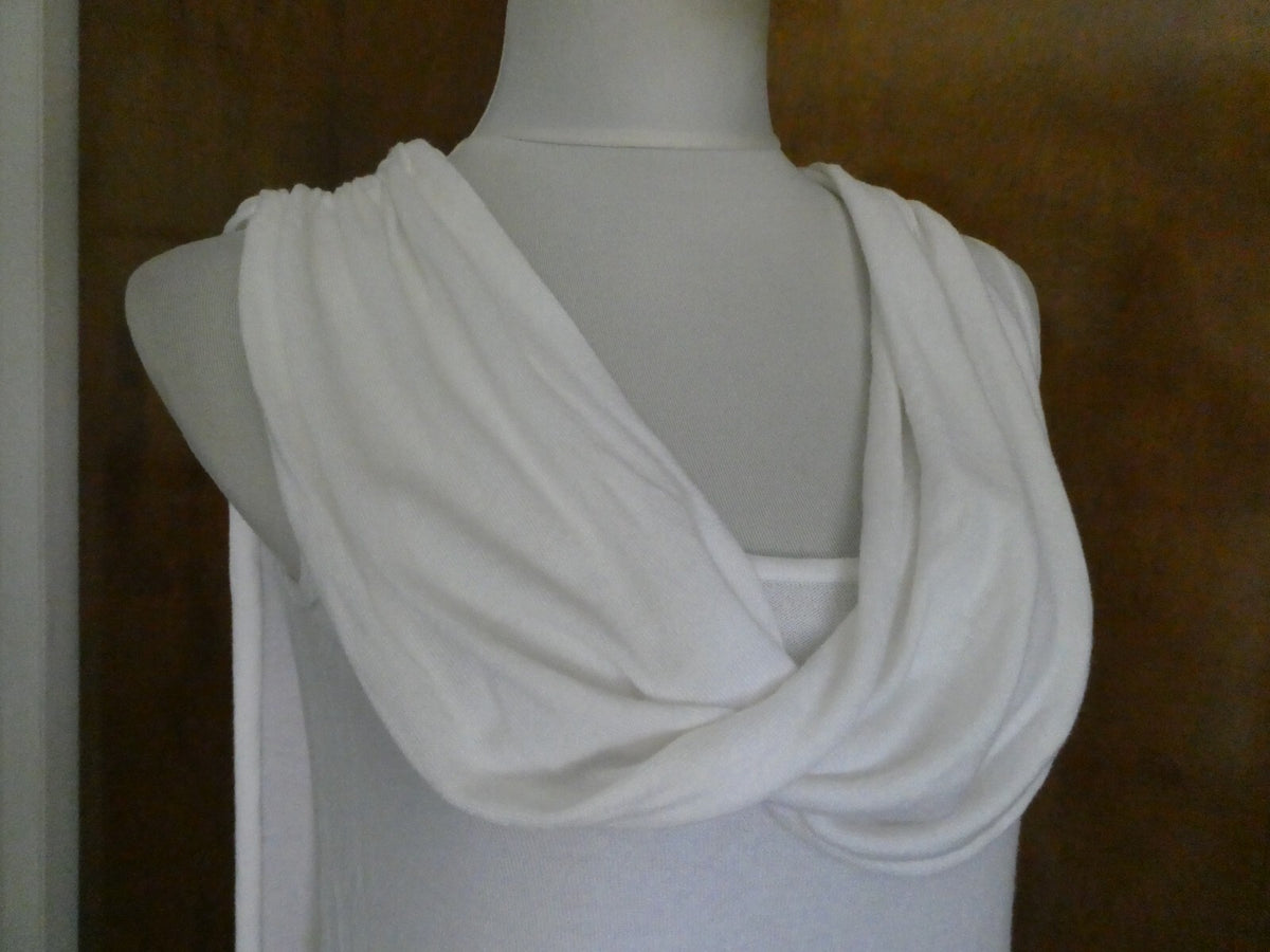 ONE 7 SIX women's white viscose cotton detailed top Large
