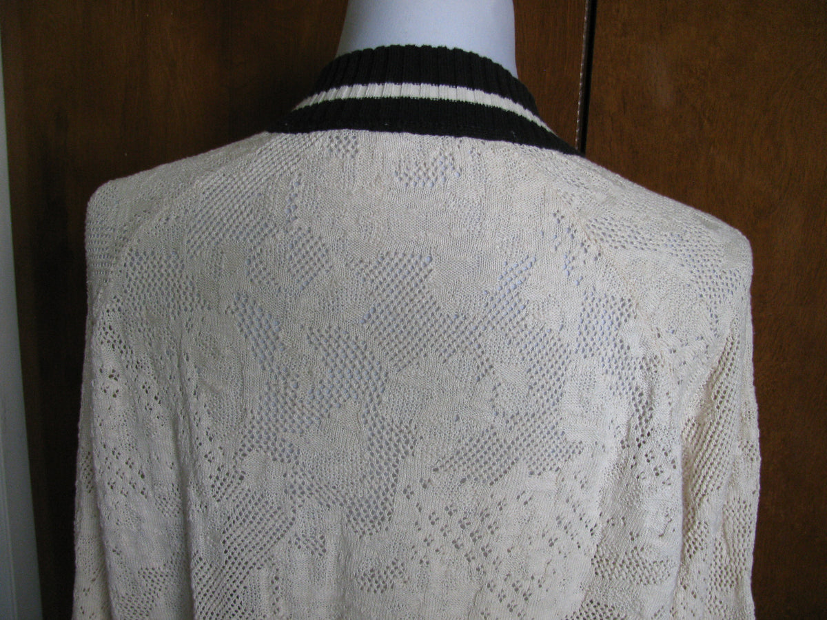 Free People Women's Ivory Comb Linen Cotton Cardigan New