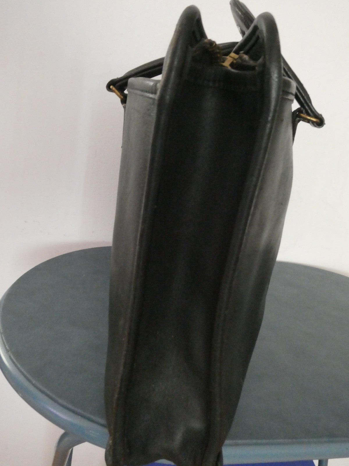 Vintage Authentically Coach Briefcase/ Tote Black Glove-Tanned Leather 570-8625