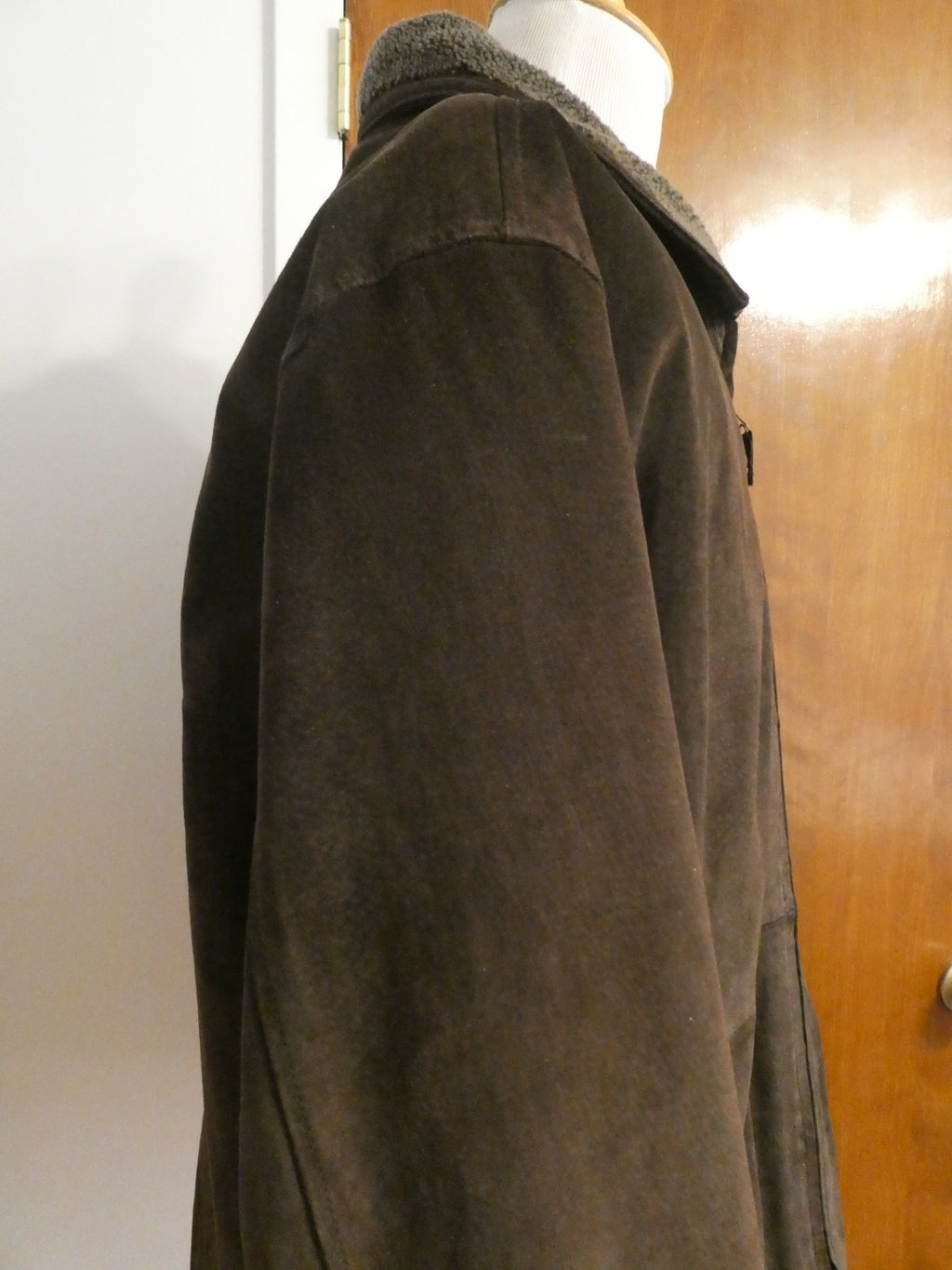 Pacific Trail Men’s Brown Suede Leather Jacket Sherpa Lined Size XL
