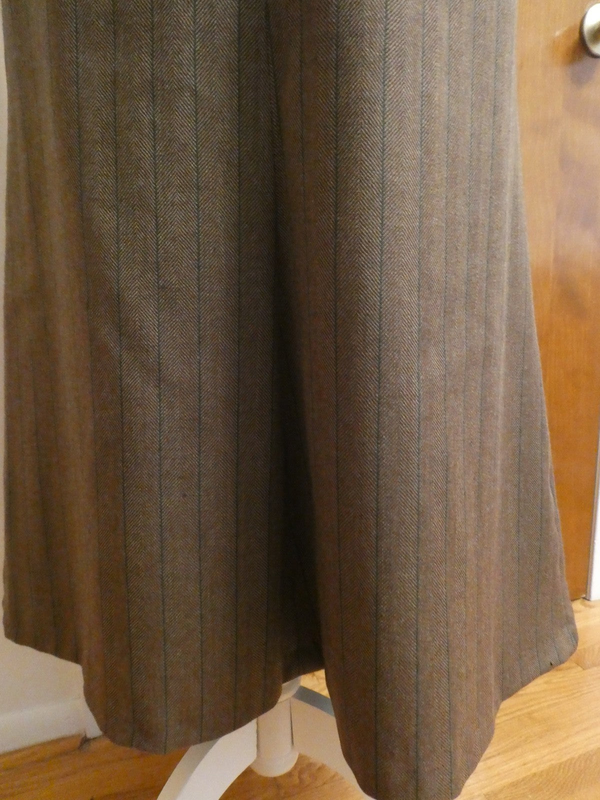 Harve Benard Women Brown Midi A Line 100% Wool/Lana Skirt 12 Made in Ukraine