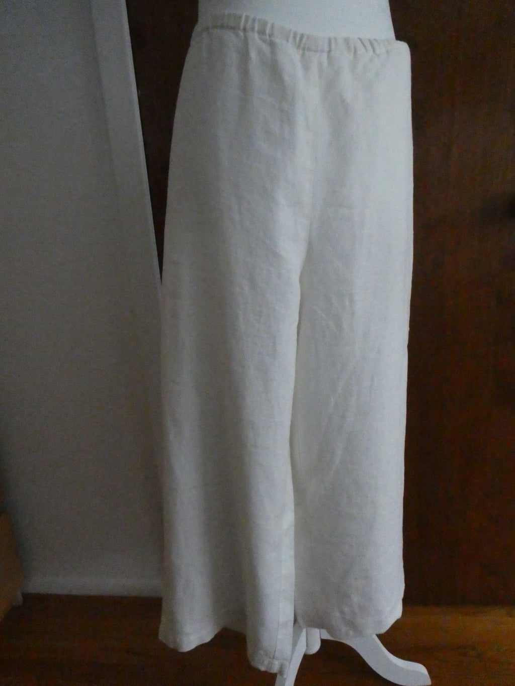 M Collection 100% Linen Pants Women Size 14 White Wide Leg Fully Lined NWT