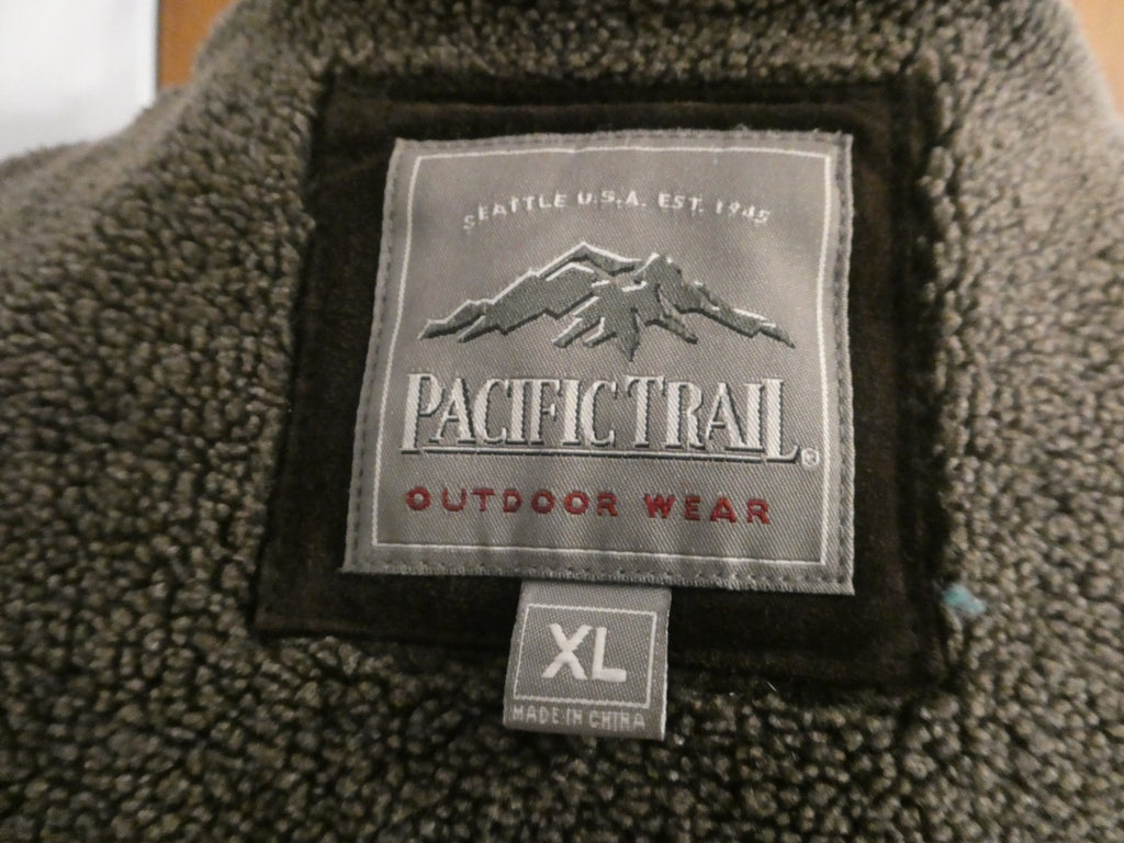 Pacific Trail Men’s Brown Suede Leather Jacket Sherpa Lined Size XL