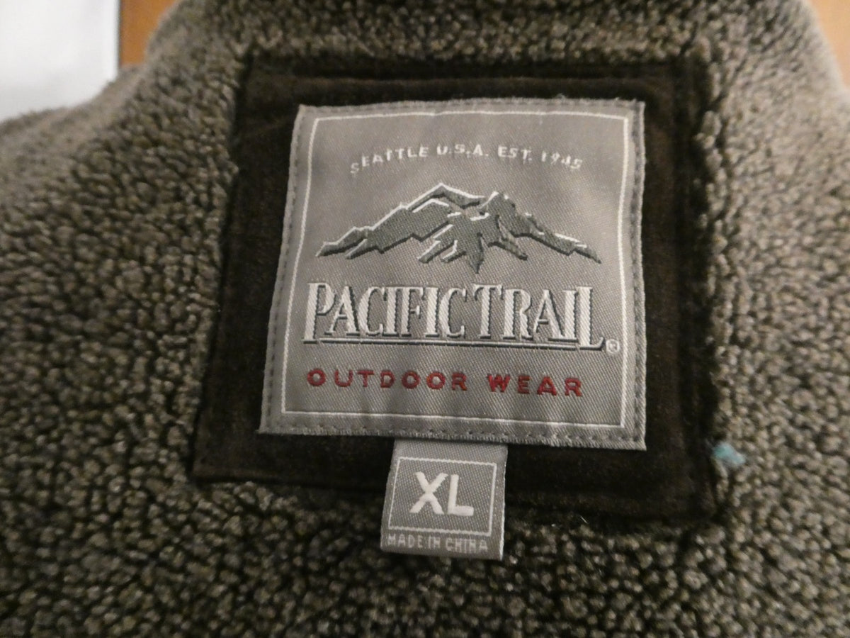 Pacific Trail Men’s Brown Suede Leather Jacket Sherpa Lined Size XL