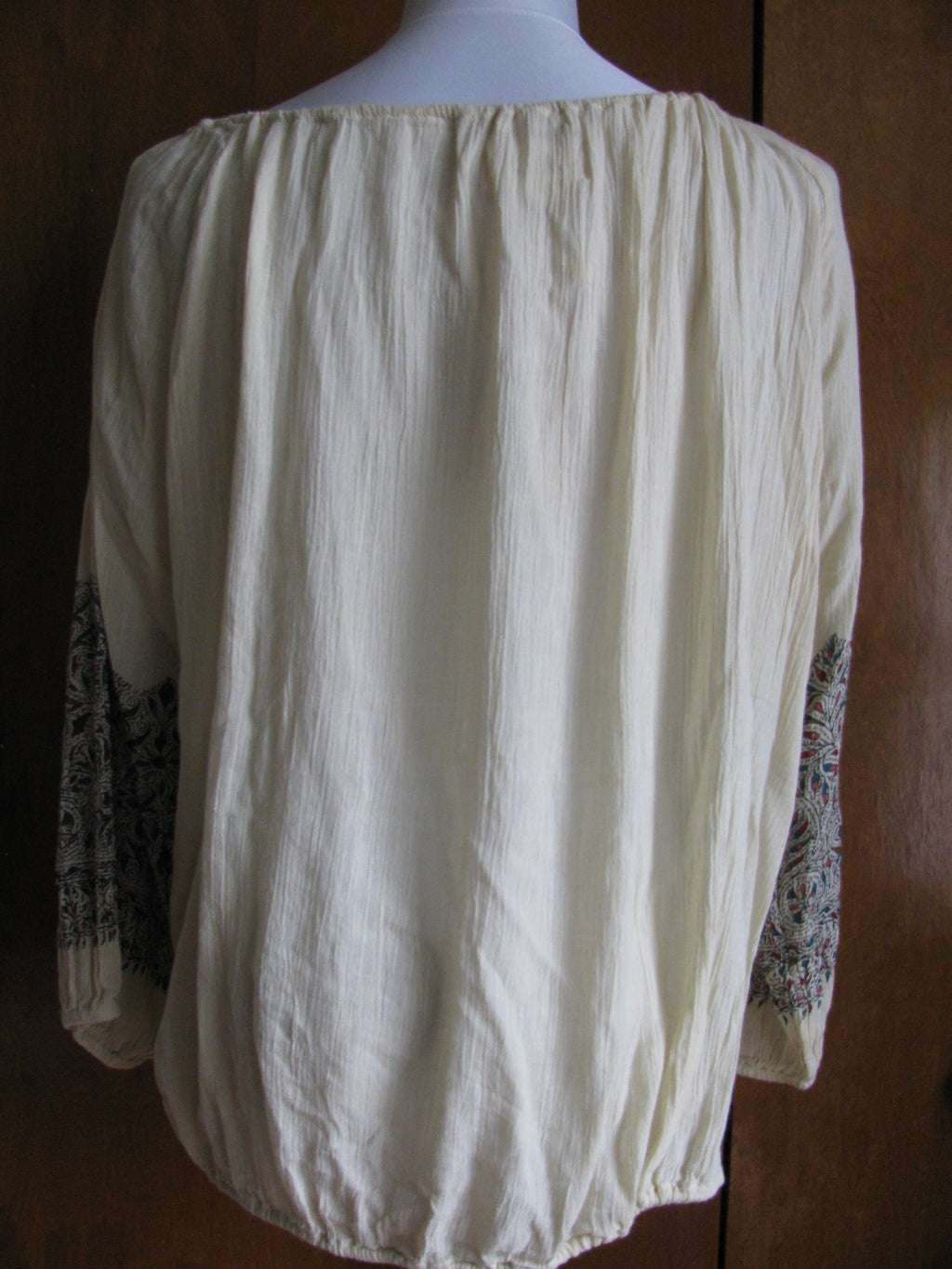 Denim & Supply women's ivory cotton embroidered top medium 