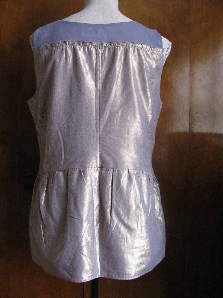 Gap Women's Purple  Cotton Shimmer Sleeveless Fancy Top Size Medium 