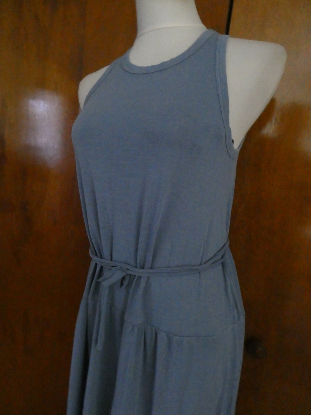 Gap Women's Gray Summer Cotton Blend Sleeveless Long Dress New