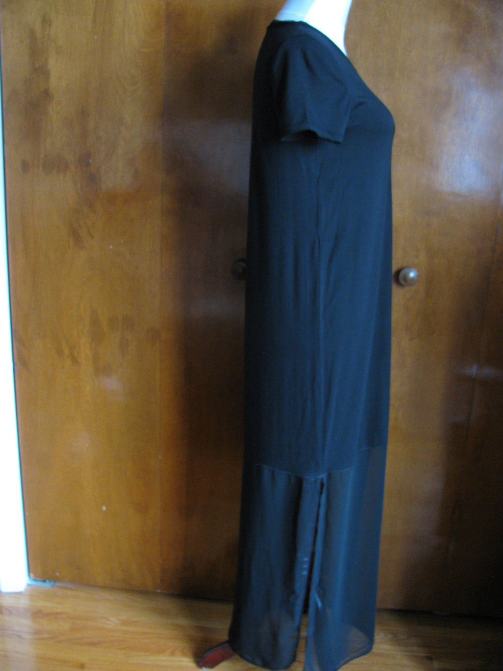 Rachel Roy women's black maxi stylish evening mesh dress size medium 