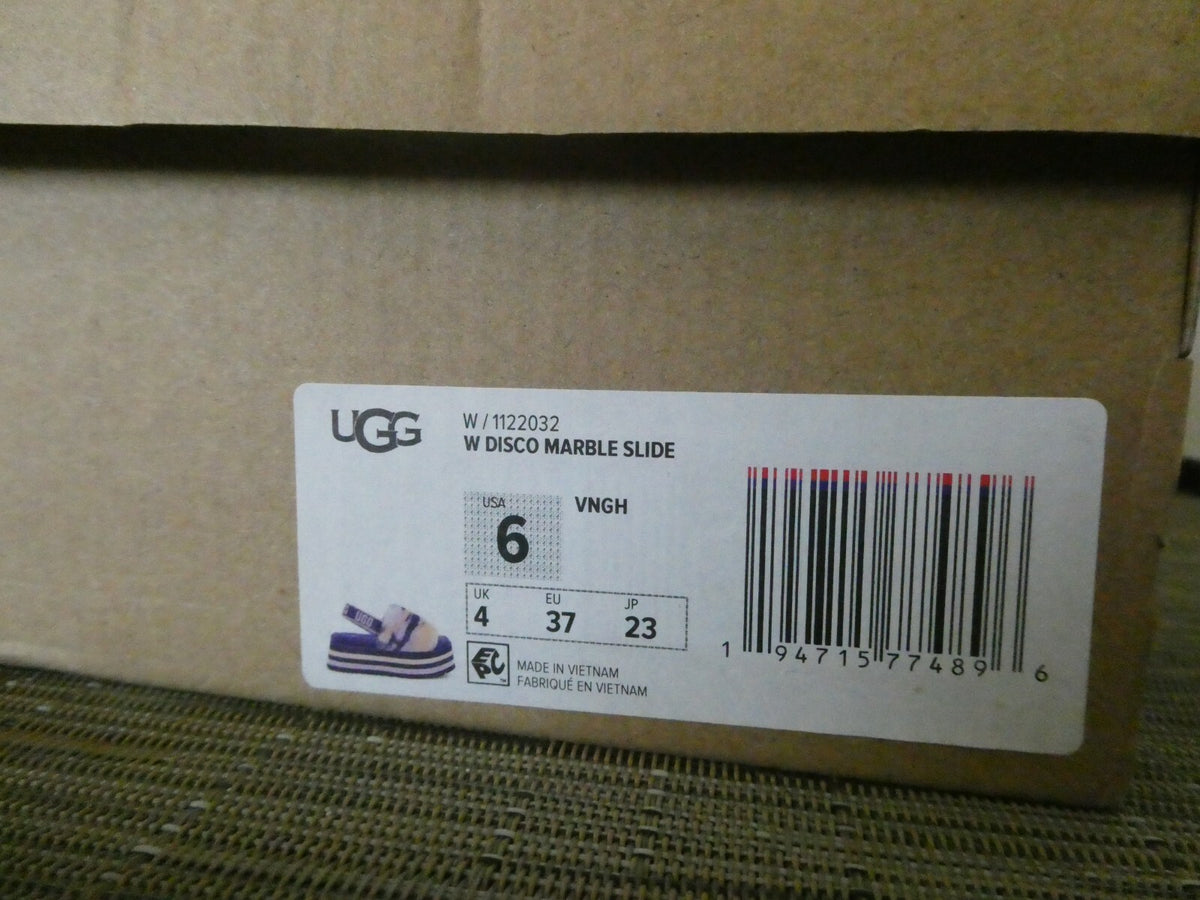 UGG Disco Marble Slide Slippers Platform Sheepskin Upper US 6,US 8 Style 1122032