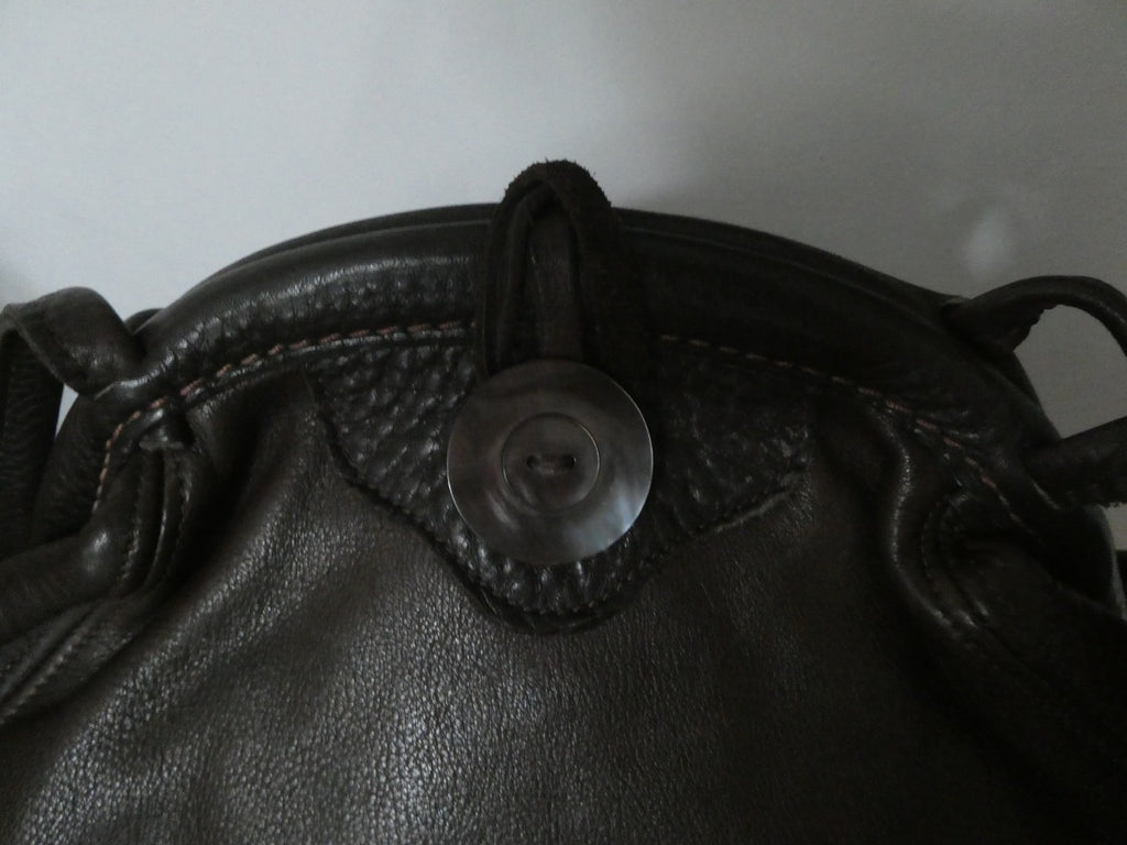 Vintage AMANN Brown Genuine Leather Shoulder Crossbody Bag Large 12x8x5 "1990s"