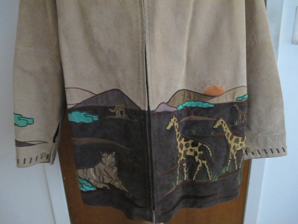 The Quacker Factory Jacket Women's Multi-Color Animal Print Leather Size 1X