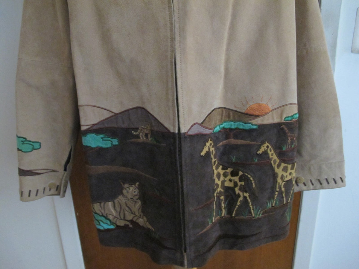 The Quacker Factory Jacket Women's Multi-Color Animal Print Leather Size 1X