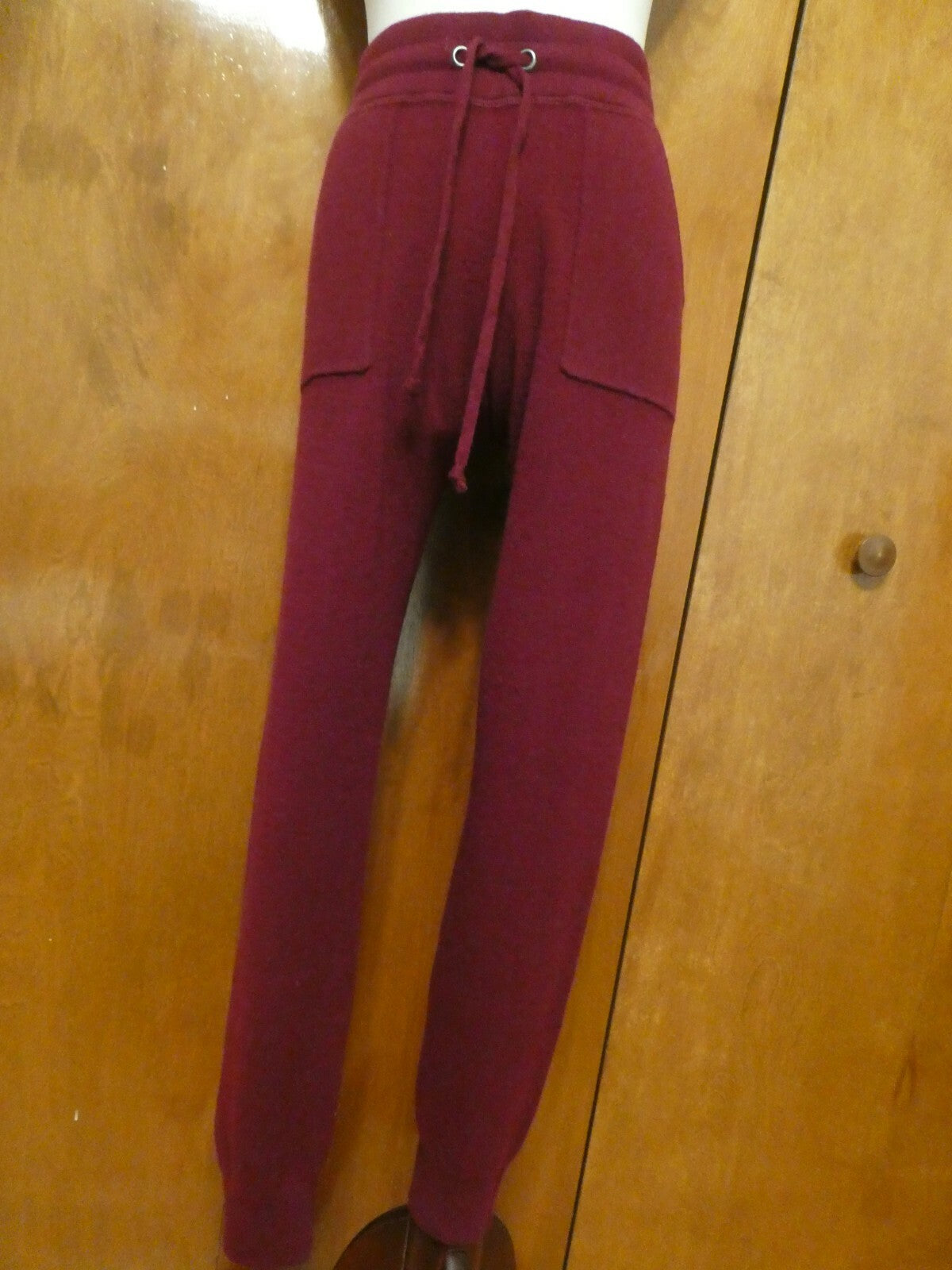 C By Bloomingdale's Women’s Wine 100% 2-PLY Cashmere Jogger Pants XS, XXL
