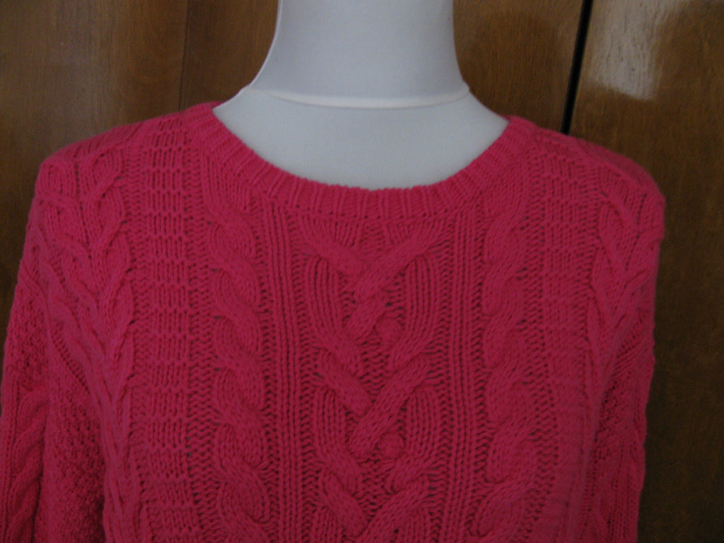Lauren Ralph Lauren women’s pink crewneck detailed sweater Large 