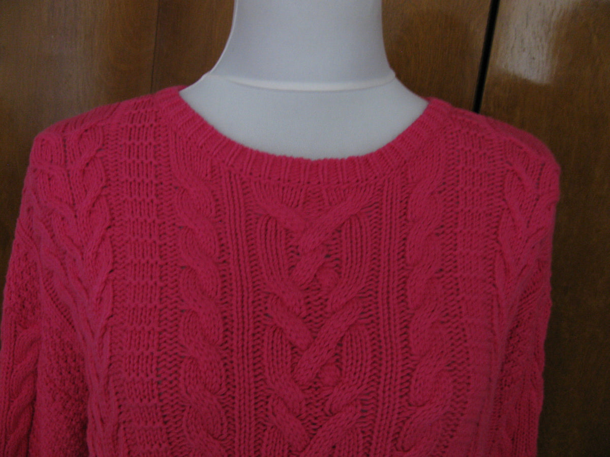 Lauren Ralph Lauren women’s pink crewneck detailed sweater Large 