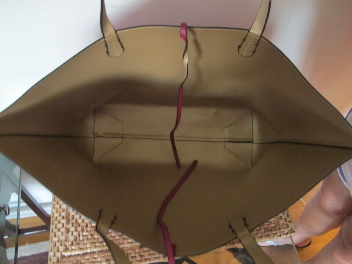 Tote Shoulder Large Reversible Handbag Purse Pink/Gold
