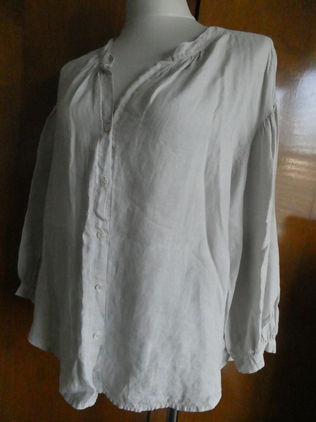 Velvet women's long sleeves linen gray stylish top Size medium