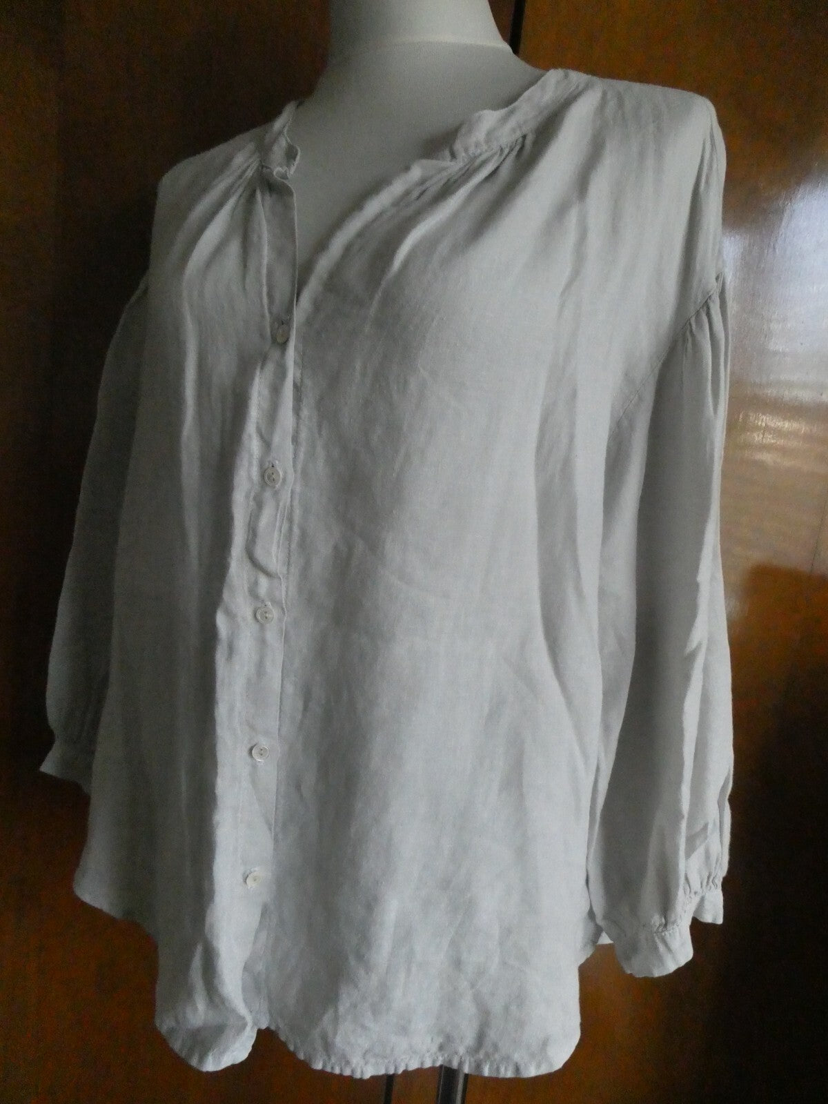 Velvet women's long sleeves linen gray stylish top Size medium