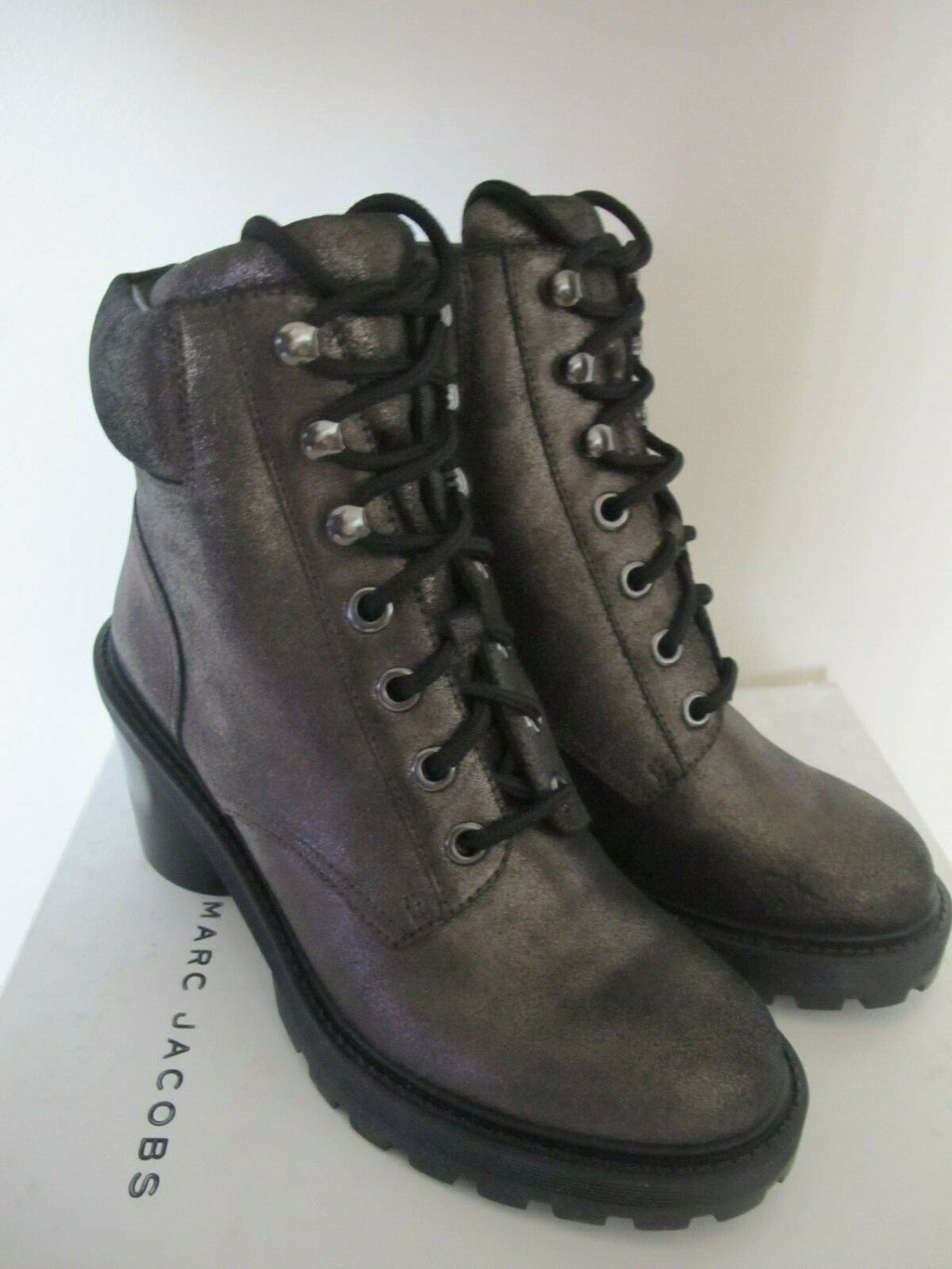 Marc Jacobs Women's Dark Silver Crosby Hiking Boot Ankle Size 38 (US 8)