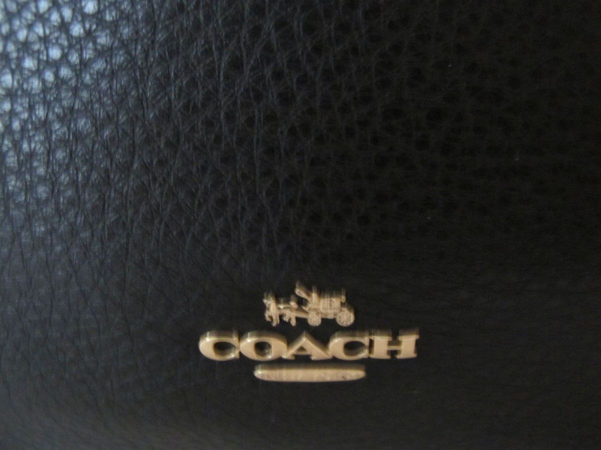 Coach Black Pebble Leather Tote Handbag Style F12184
