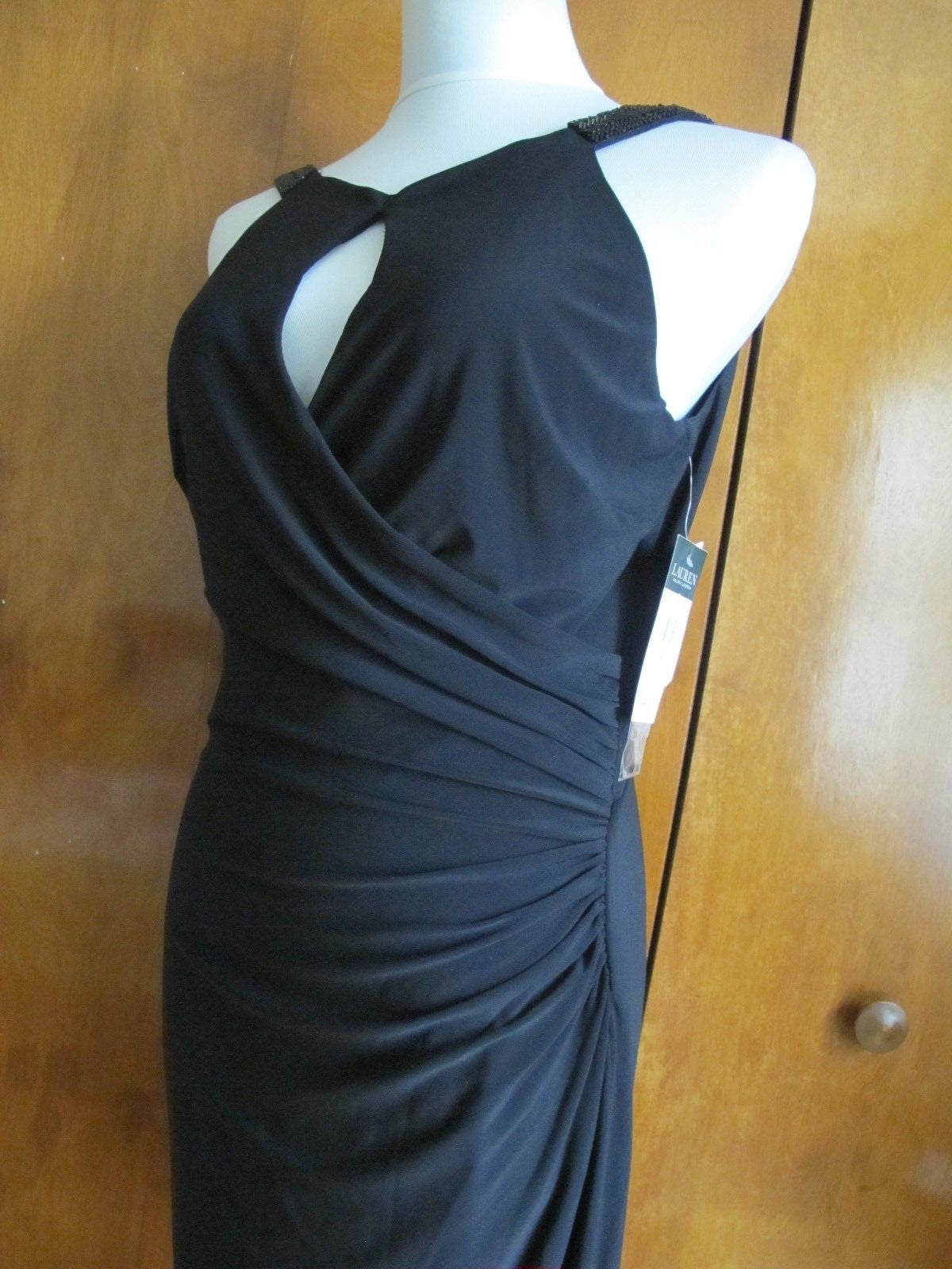 Ralph Lauren women's black sequined evening stylish NWT dress size 10 