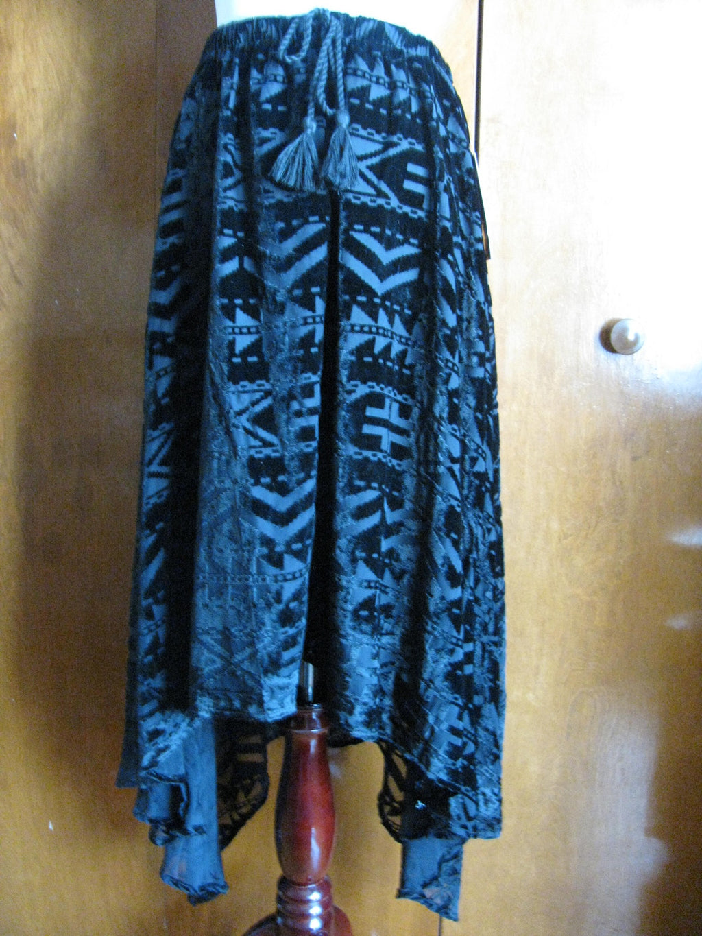 Denim & Supply women's black velour lined asymmetrical skirt XL 