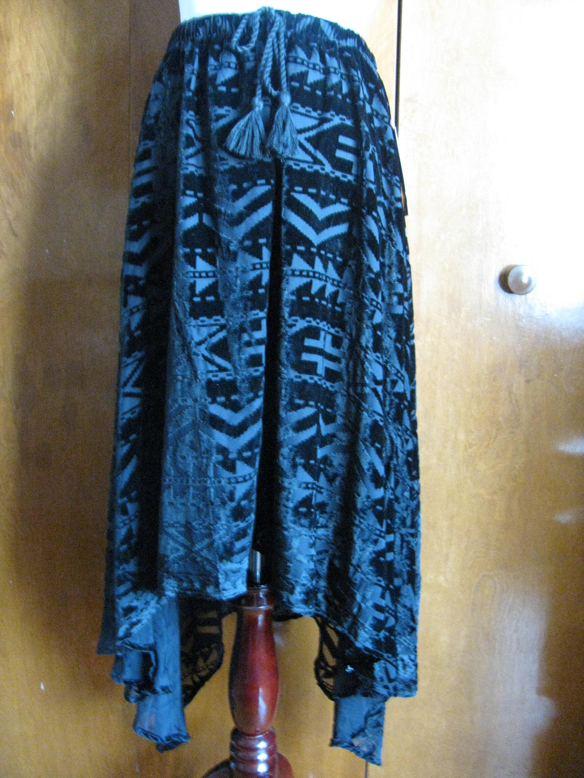 Denim & Supply women's black velour lined asymmetrical skirt XL 