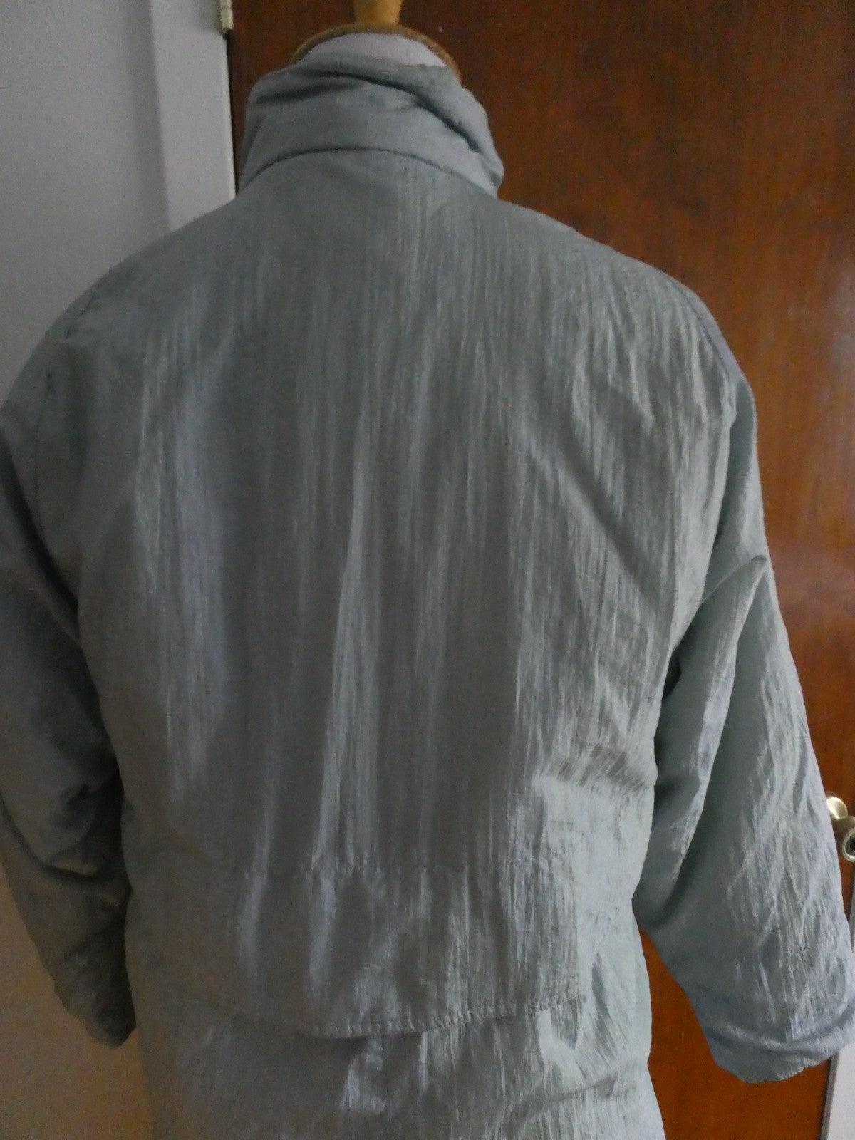 Vintage Montana Hamburg Long Winter Soft Blue-Gray Coat Nylon Size 46 US Size 10