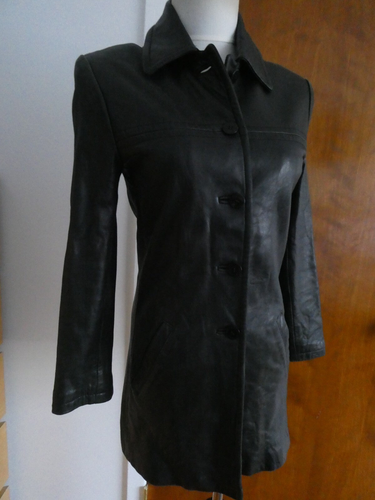 Kenneth Cole Reaction Women's Black Soft Leather Jacket/Coat P (XS)