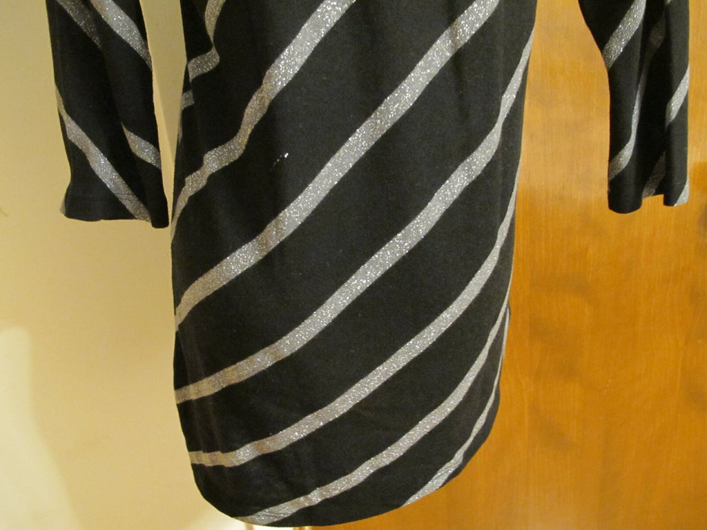 INC International Concepts womens black 3/4 sleeves detailed top Large (Fits M)