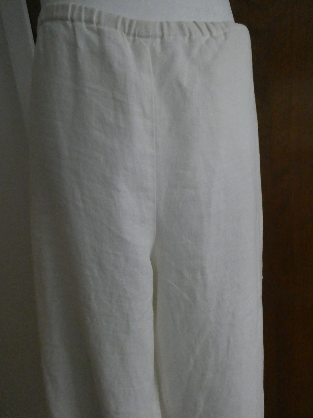 M Collection 100% Linen Pants Women Size 14 White Wide Leg Fully Lined NWT