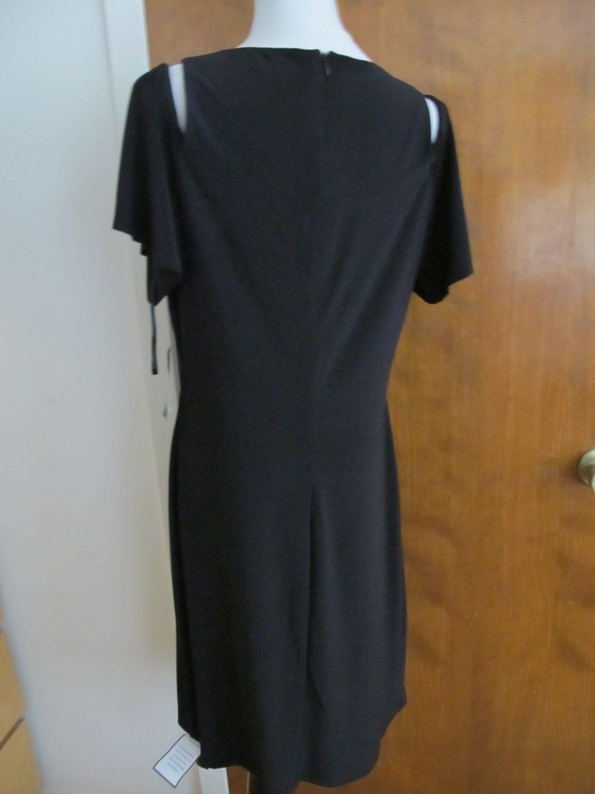 Ralph Lauren women's black cutout gathered lined evening dress 16 New