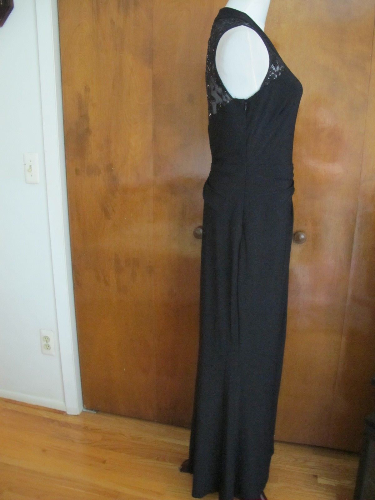 Lauren Ralph Lauren Women’s Black Evening Maxi Sequined Mesh Dress New