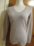 Bloomingdale's women's marl gray 2ply cashmere Vneck sweater Xsmall