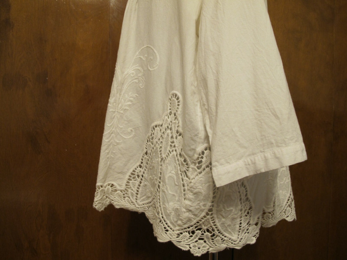 Saint Tropez West women's white cotton crocheted top size 1X