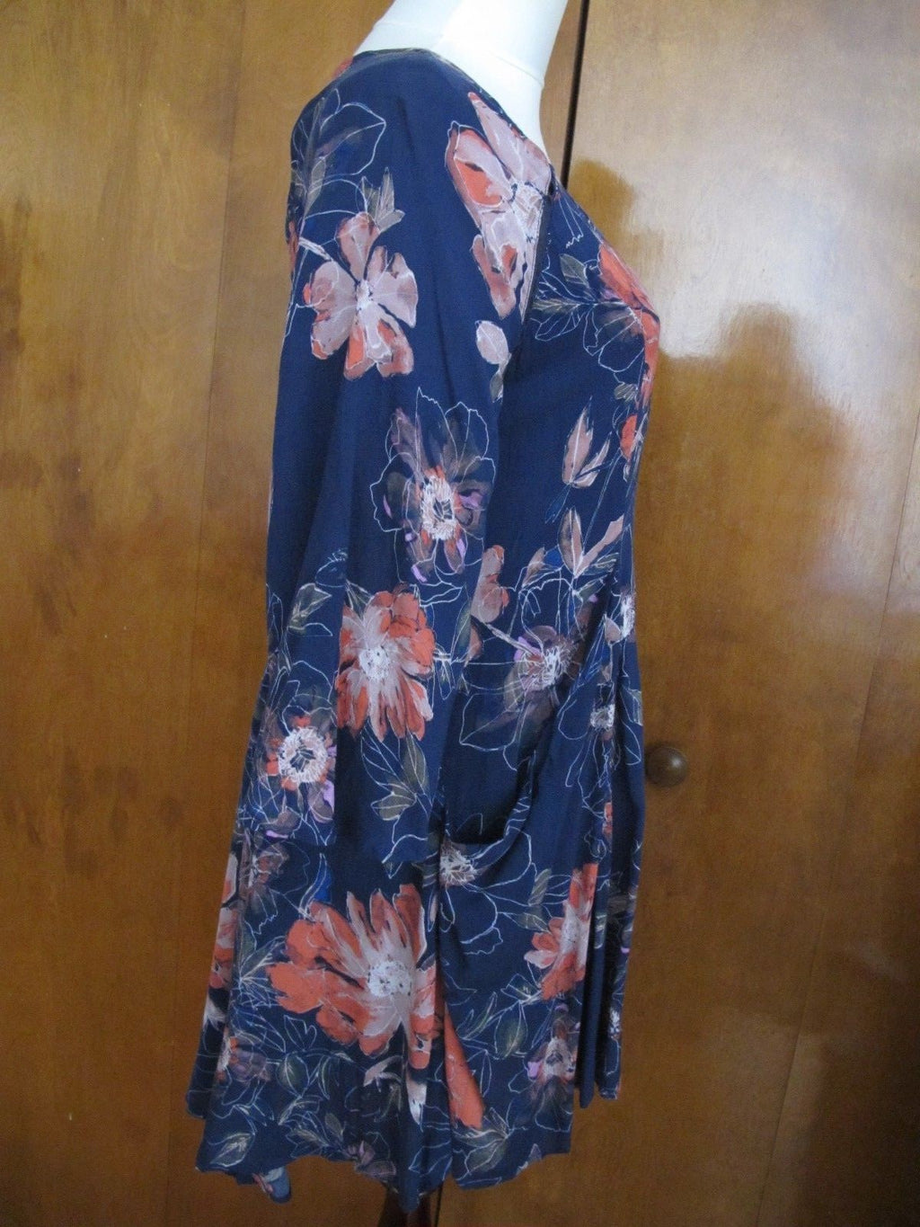 Free People women’s multi color relaxed fit short lined new soft rayon dress 2