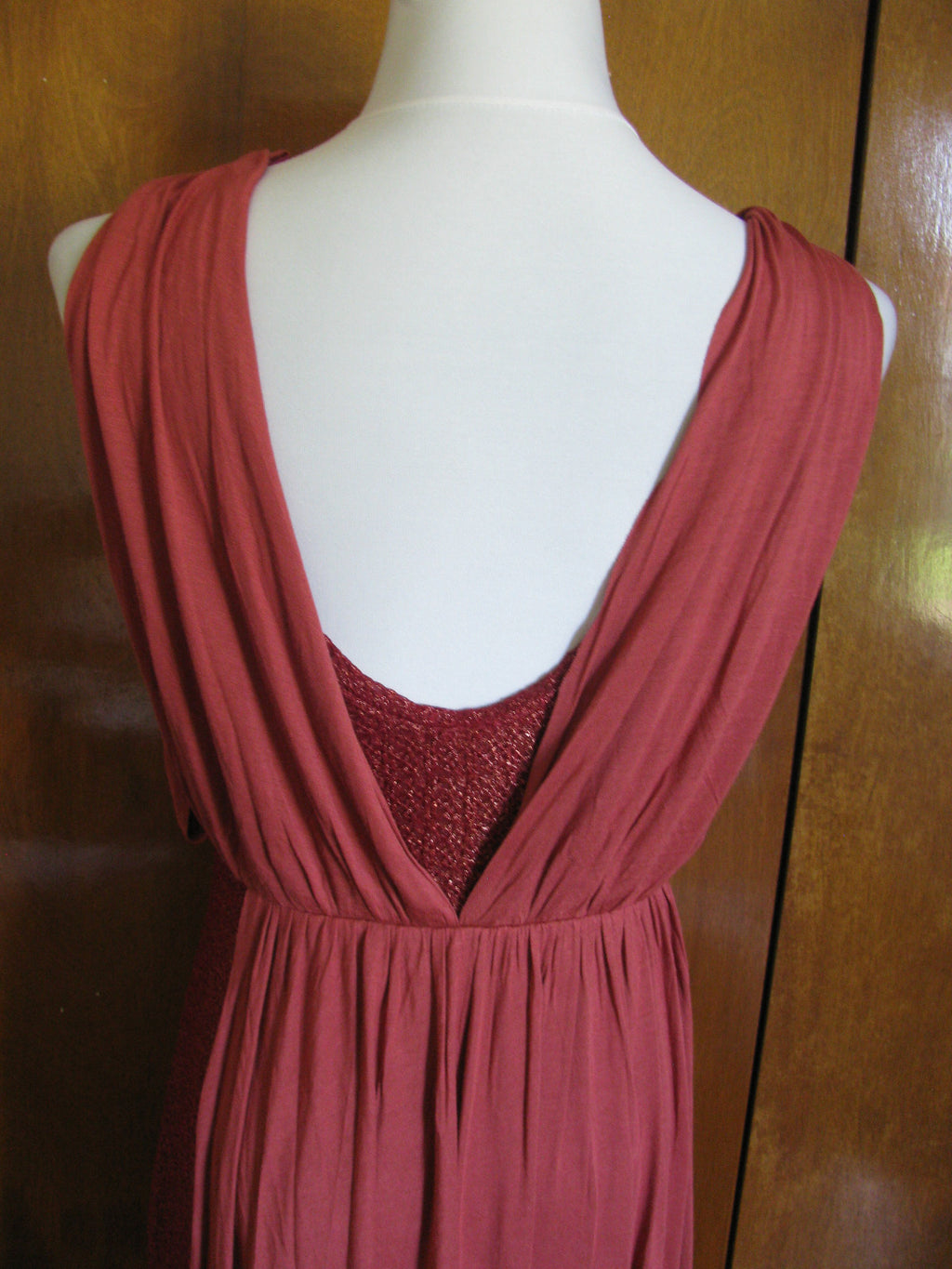 Free People Women’s Draping Over Tuscan Red Soft Dress 
