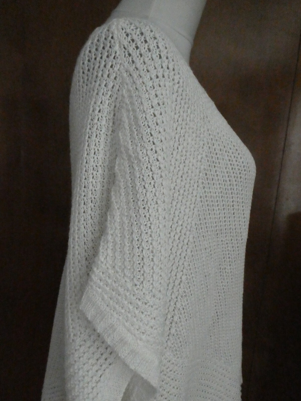 Polo Ralph Lauren Women's crochet linen white stylish dolman sleeve sweater XL