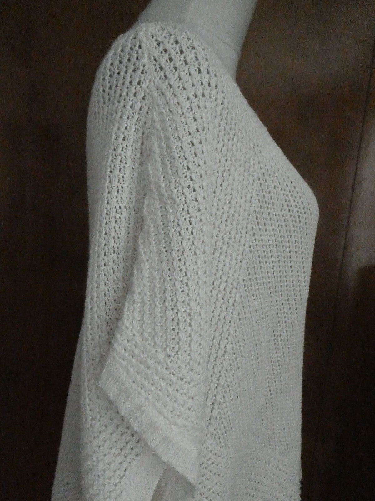 Polo Ralph Lauren Women's crochet linen white stylish dolman sleeve sweater XL