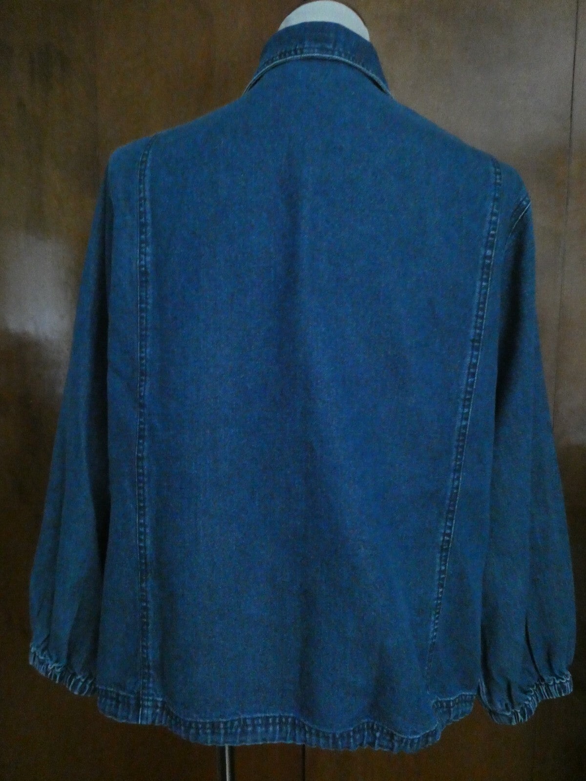LL Bean Denim Women’s Long Sleeve Blue Lyocell/Cotton Jacket Size 16P 